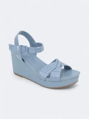Women's Textured High Heeled Shoes,Blue